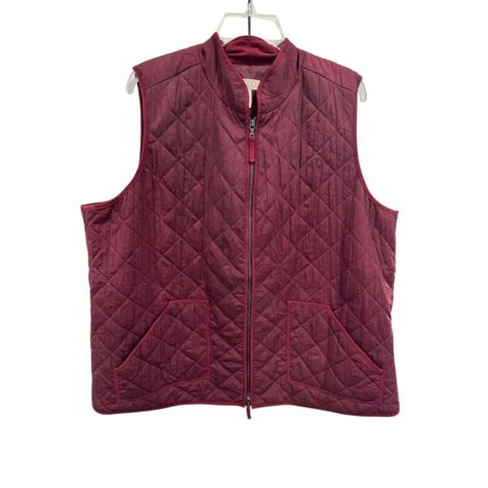 Logo Lori Goldstein Women's Quilted Vest 2XL Red‎ Casual